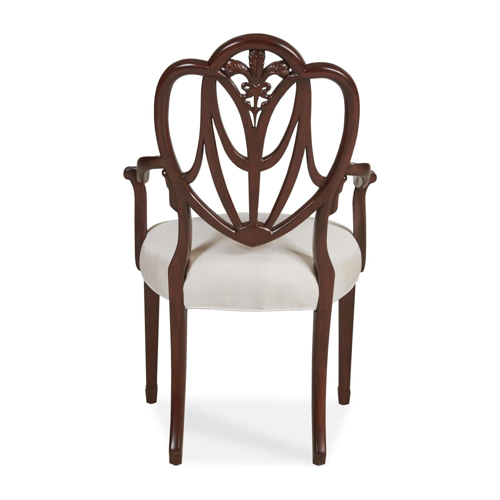 Maitland Smith Heart Arm Chair Pearl