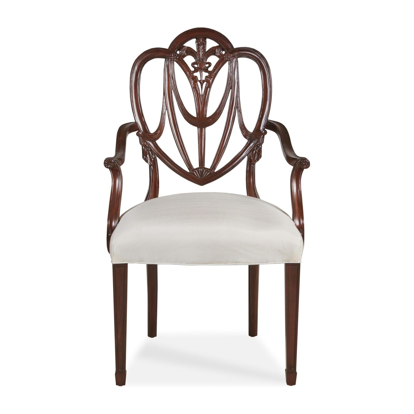Maitland Smith Heart Arm Chair Pearl