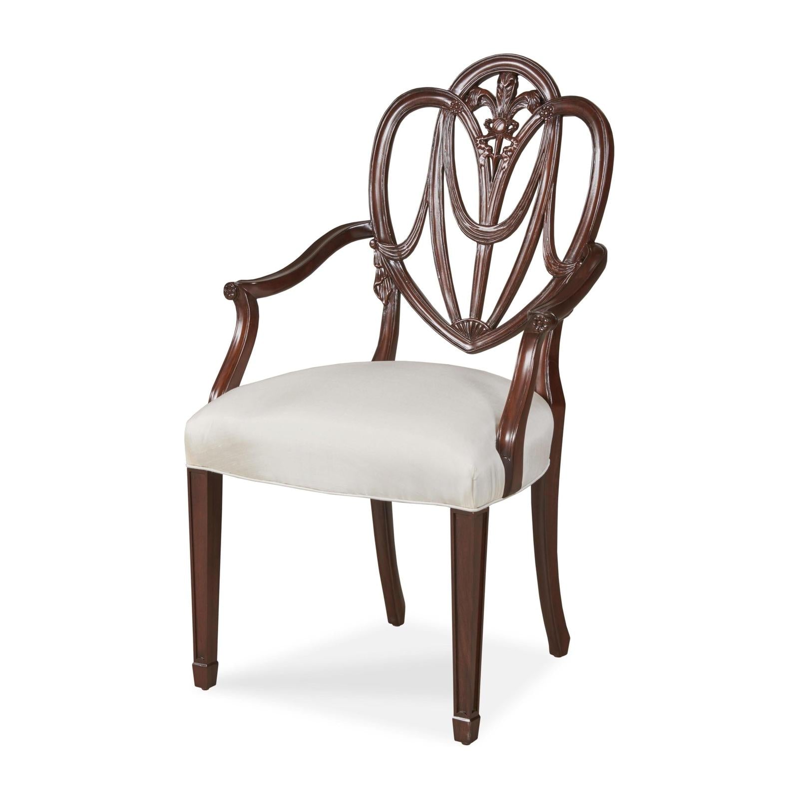 Maitland Smith Heart Arm Chair Pearl