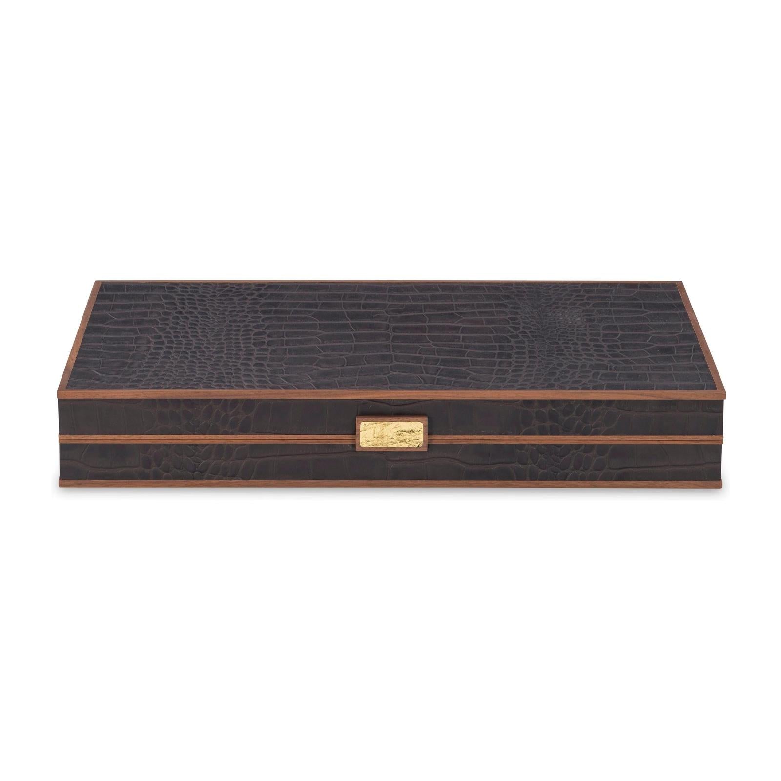 Maitland Smith Brown Leather Game Board