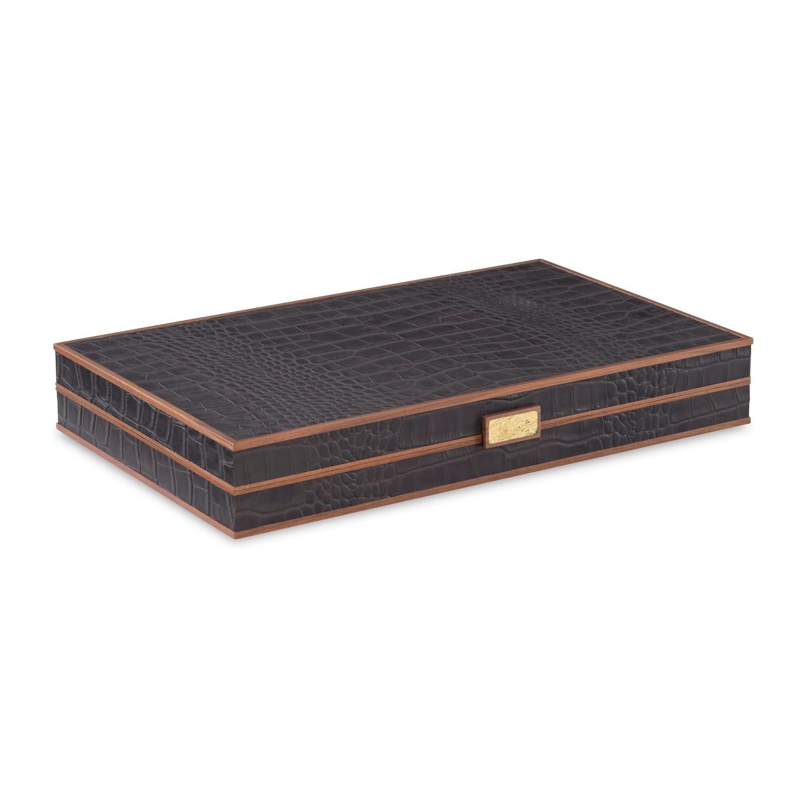 Maitland Smith Brown Leather Game Board
