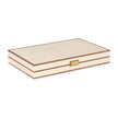 Maitland Smith Cream Leather Game Board