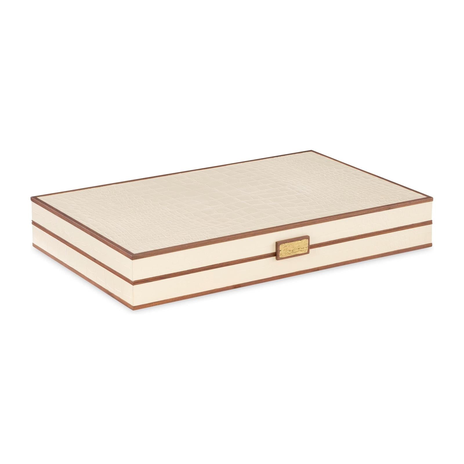Maitland Smith Cream Leather Game Board