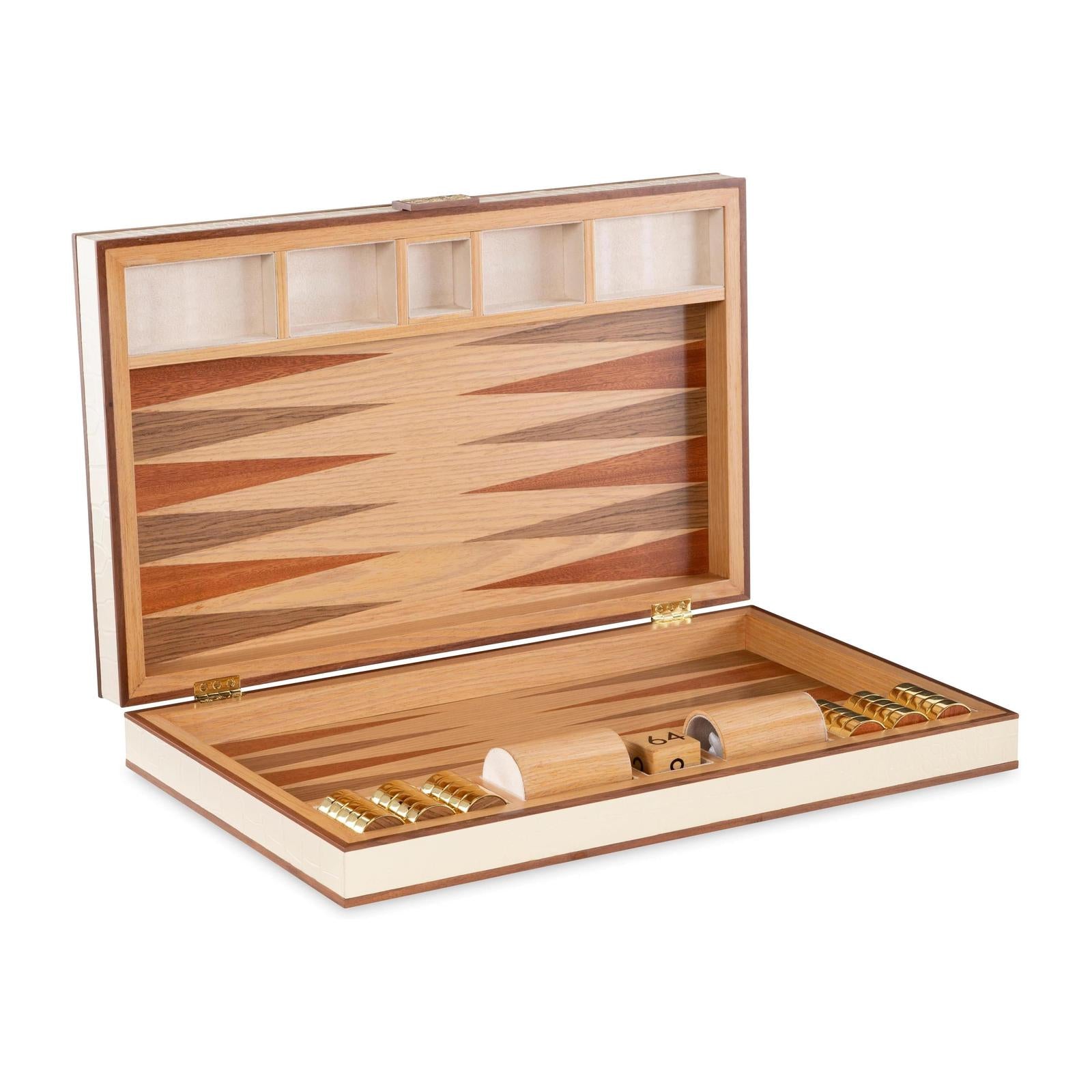 Maitland Smith Cream Leather Game Board