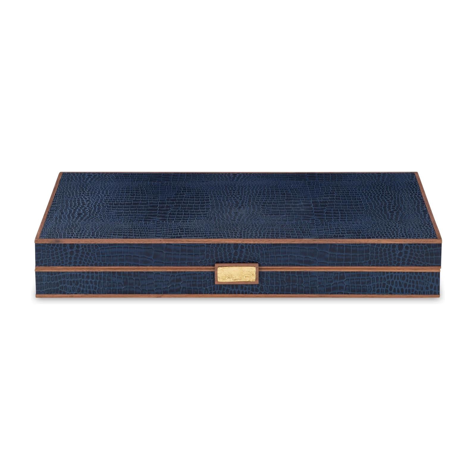 Maitland Smith Navy Leather Game Board