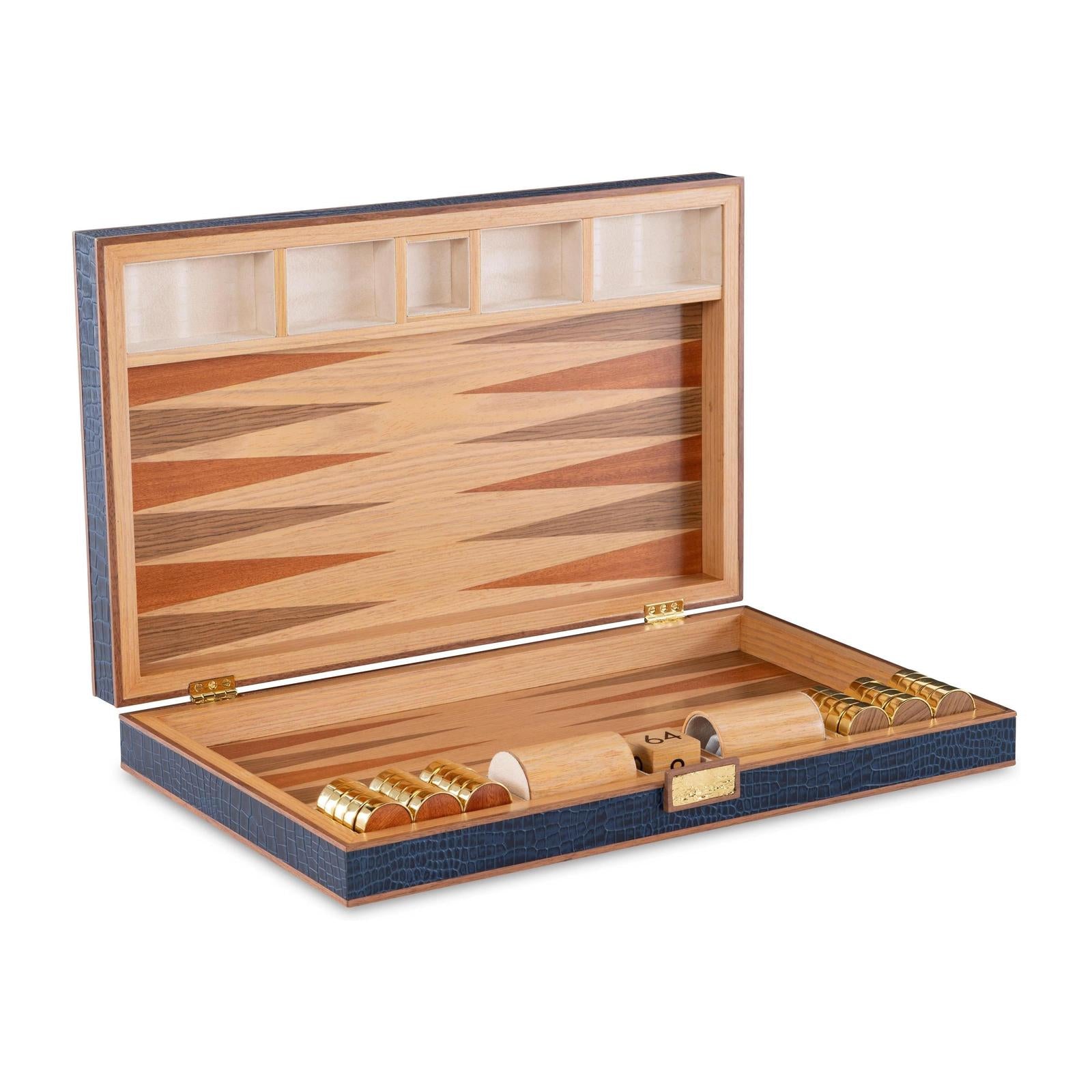 Maitland Smith Navy Leather Game Board