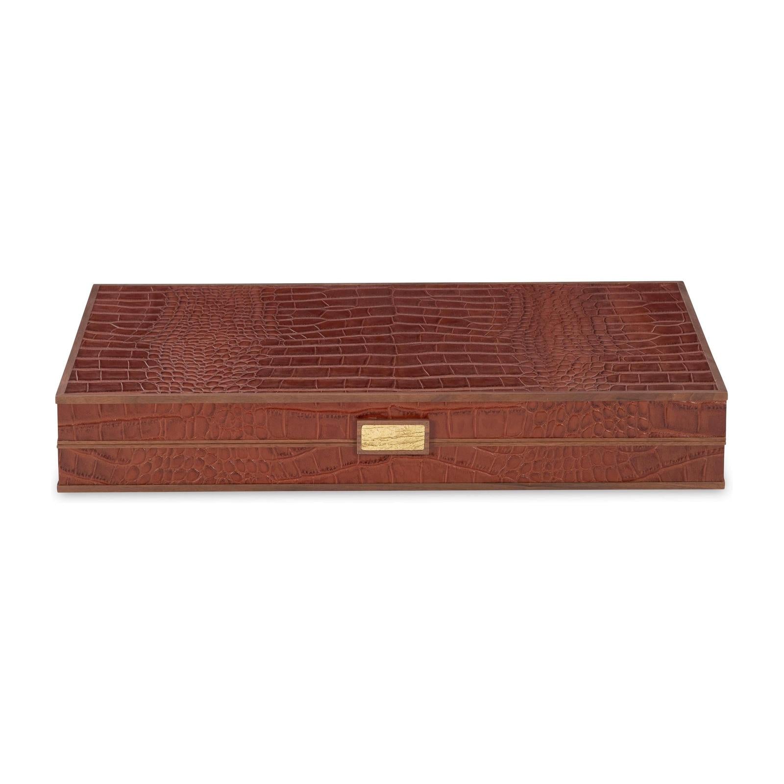 Maitland Smith Tan Leather Game Board
