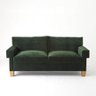 Global Views Square Arm Sofa Green Velvet