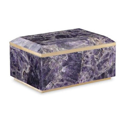 Maitland Smith Large Amethyst Box With Brass