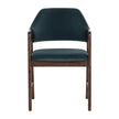 Sunpan Milton Dining Armchair - Smoke Acacia - Meg Dusty Teal