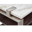 Magnussen Home Paradox Pearl White And Roasted Almond And Brushed Platinum Rectangular End Table