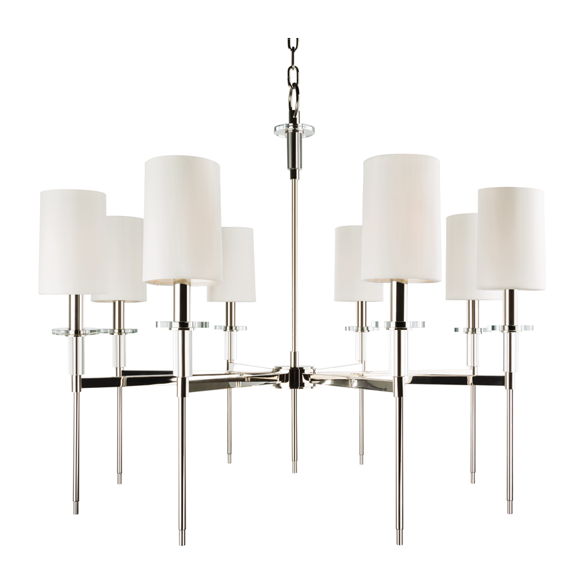 Hudson Valley Lighting Amherst 8 Light 32 inch Polished Nickel Chandelier Ceiling Light
