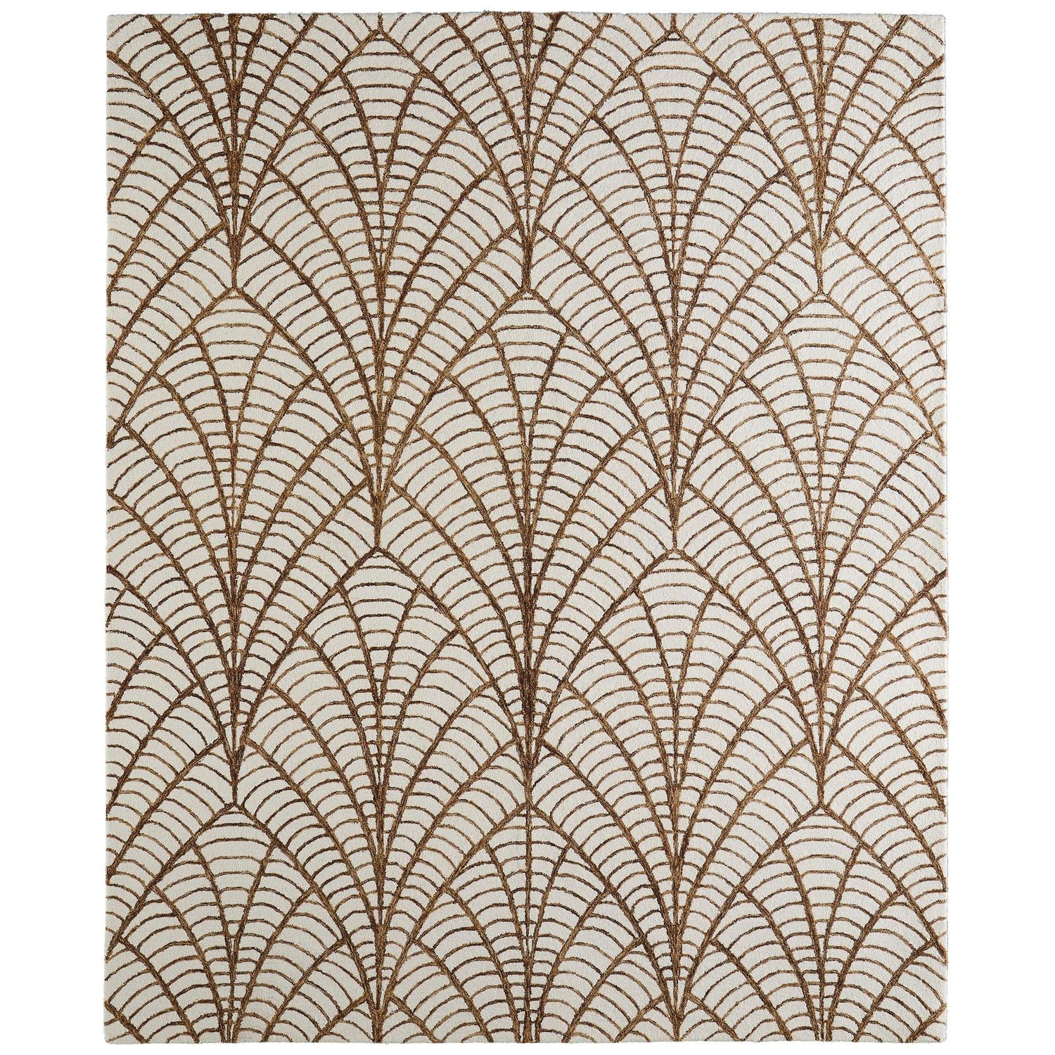 Feizy Wallace 8A44F Modern Ikat Rug in White/Brown
