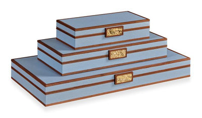 Maitland Smith Light Blue Stacking Boxes