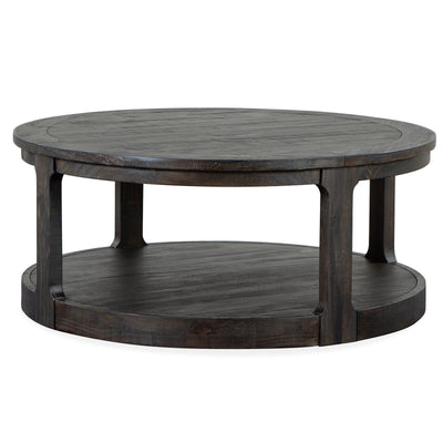 Magnussen Home Boswell Peppercorn Round Cocktail Table With Casters