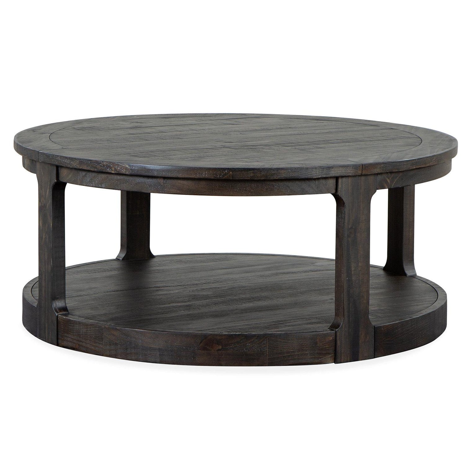 Magnussen Home Boswell Peppercorn Round Cocktail Table With Casters