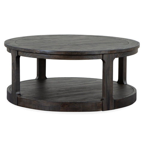 Magnussen Home Boswell Peppercorn Round Cocktail Table With Casters