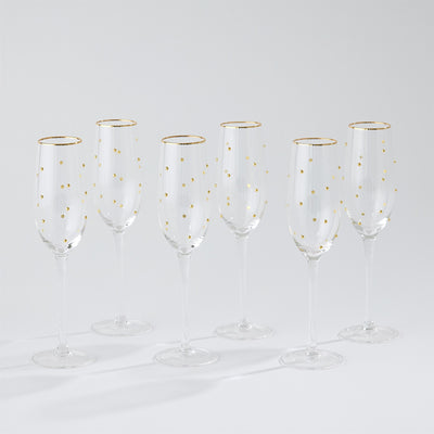 Global Views Celebration Champagne Glasses Set of 6