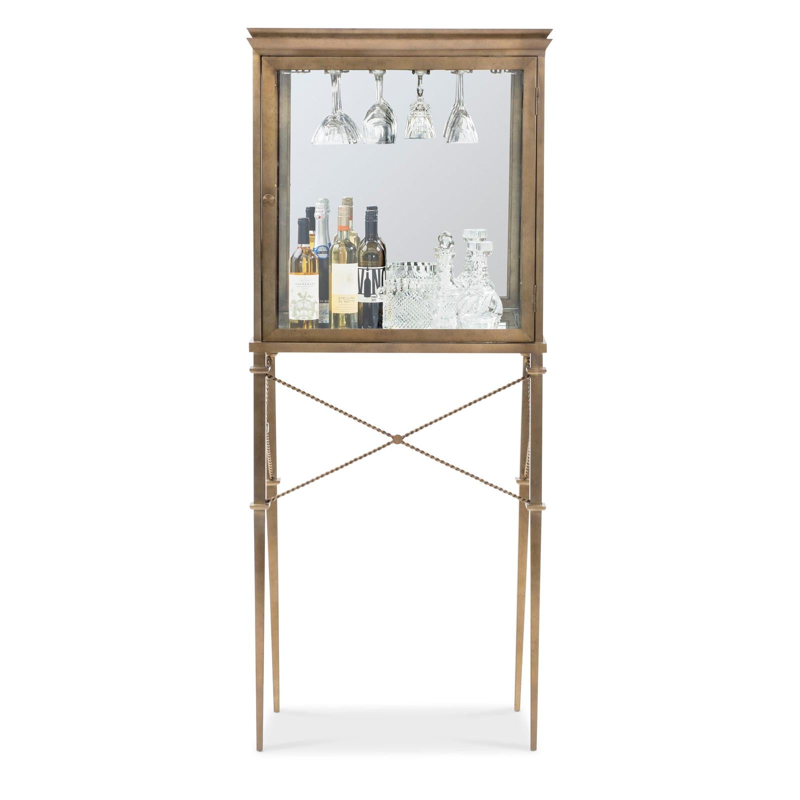 Maitland Smith Hamilton Vitrine Bar Cabinet