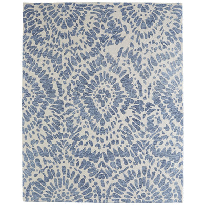 Feizy Wallace 8A39F Modern Abstract Rug in Blue/Ivory