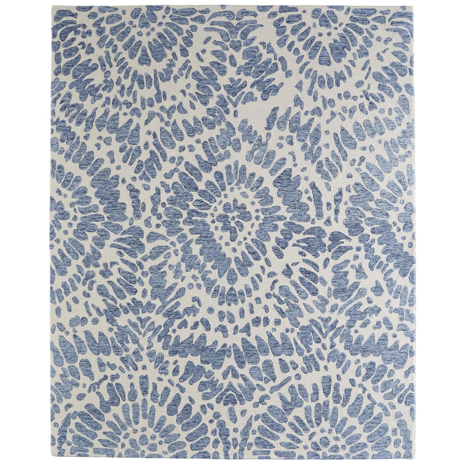 Feizy Wallace 8A39F Modern Abstract Rug in Blue/Ivory