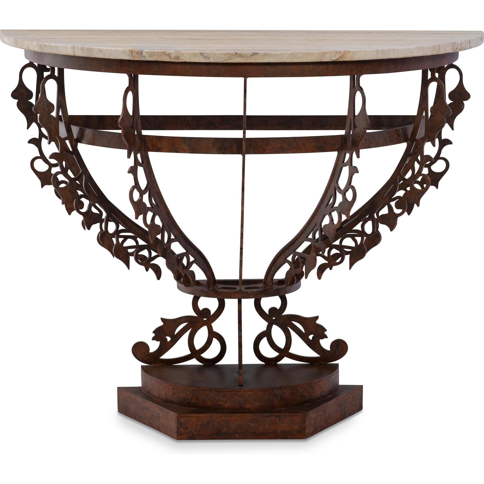 Maitland Smith Venetian Demilune Console