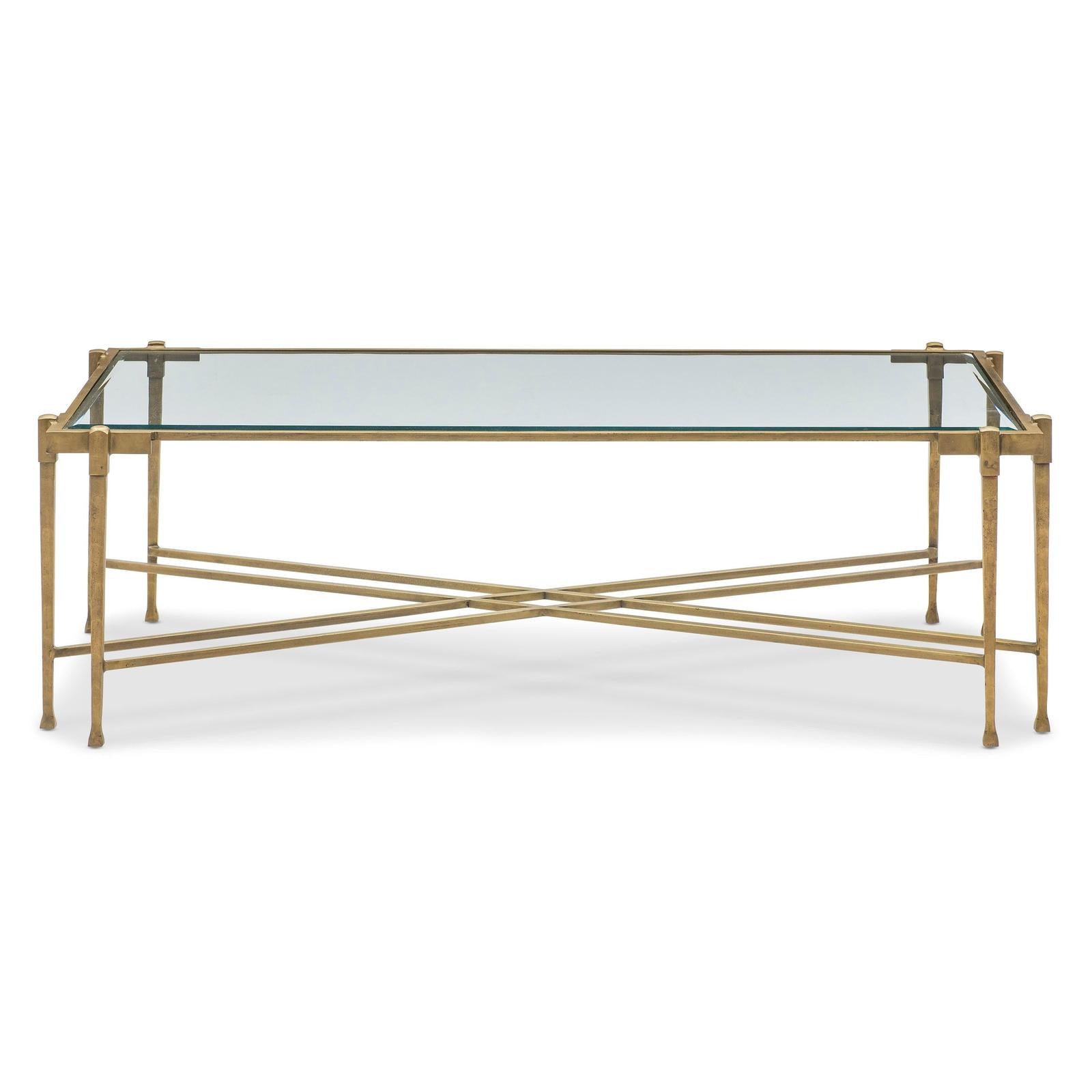 Maitland Smith Iron Coffee Table With Glass Top