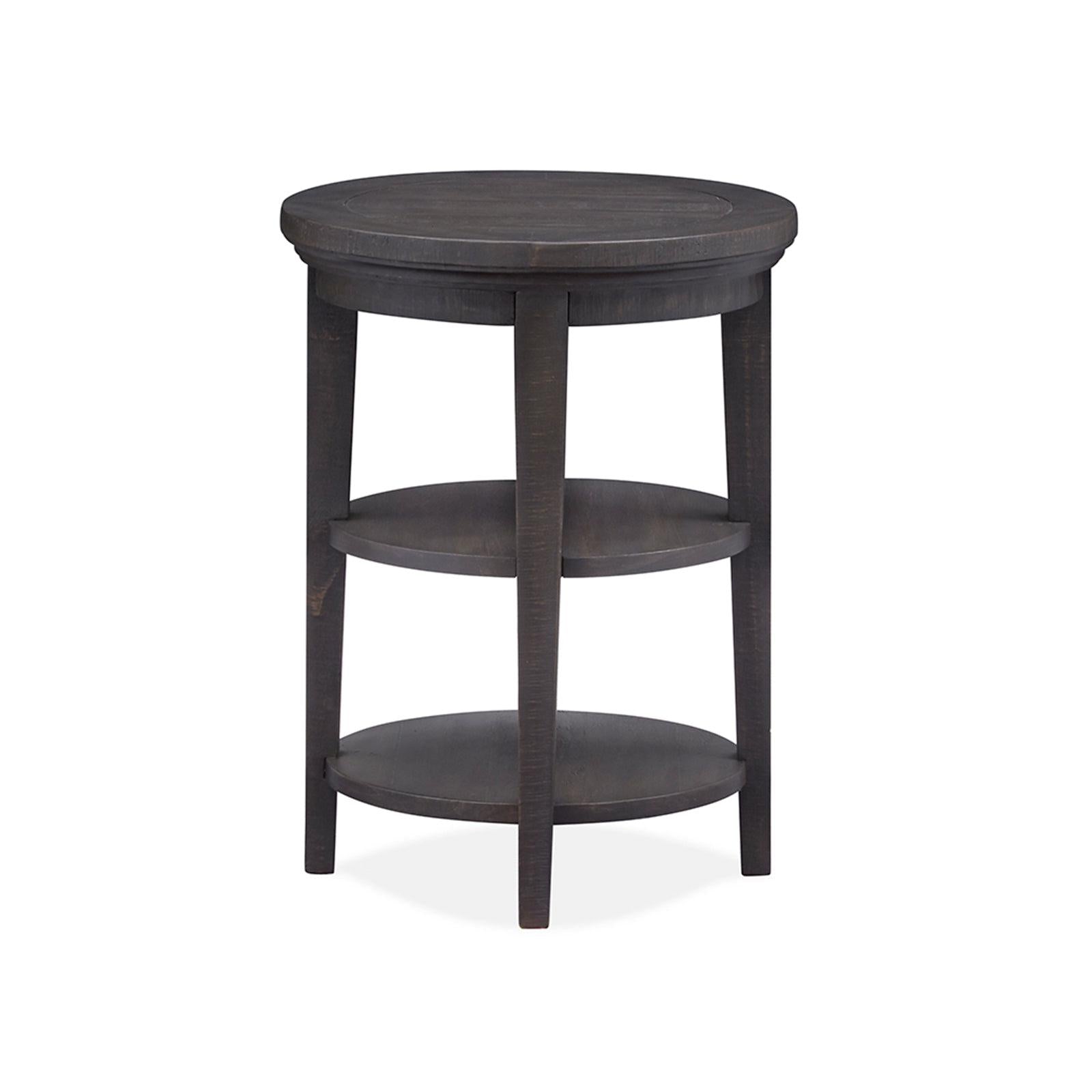 Magnussen Home Westley Falls Graphite Round Accent End Table