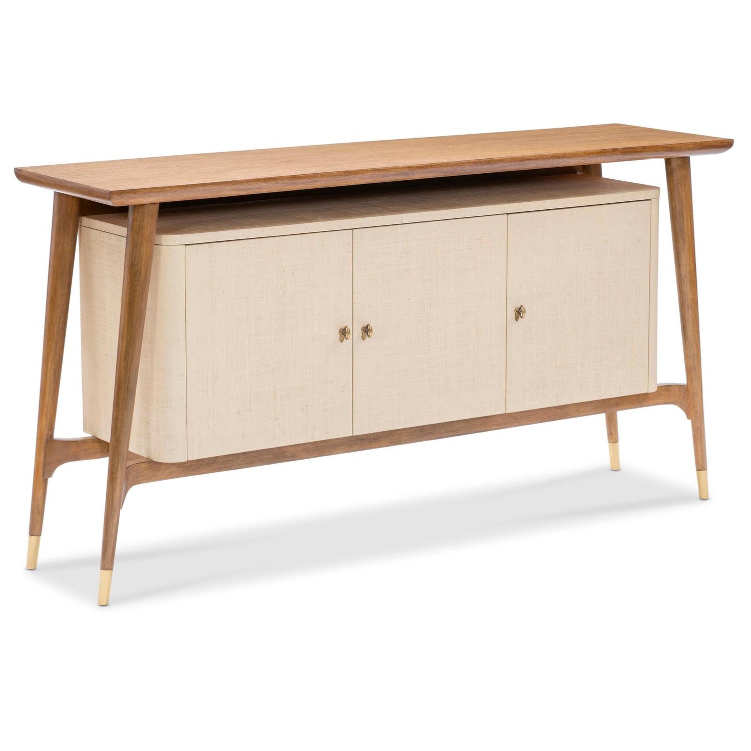 Maitland Smith Nordholm Woven Raffia Console Table