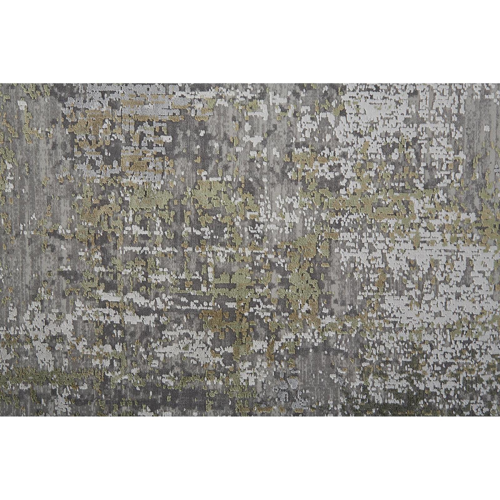 Feizy Cadiz 39FXF Modern Abstract Rug in Green/Gray/Ivory