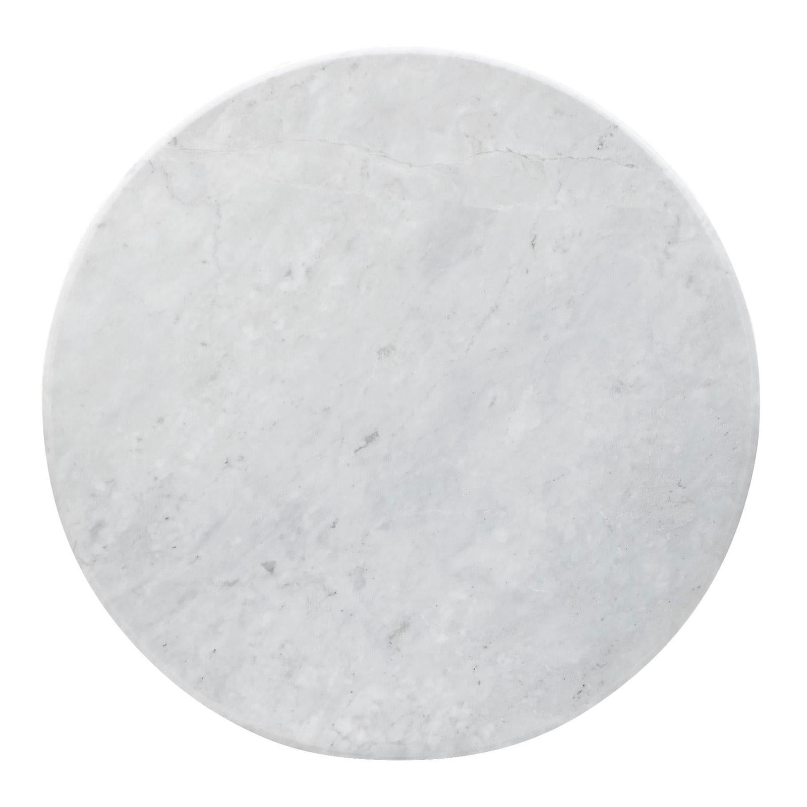 Maitland Smith Neoclassic White Marble Side Table