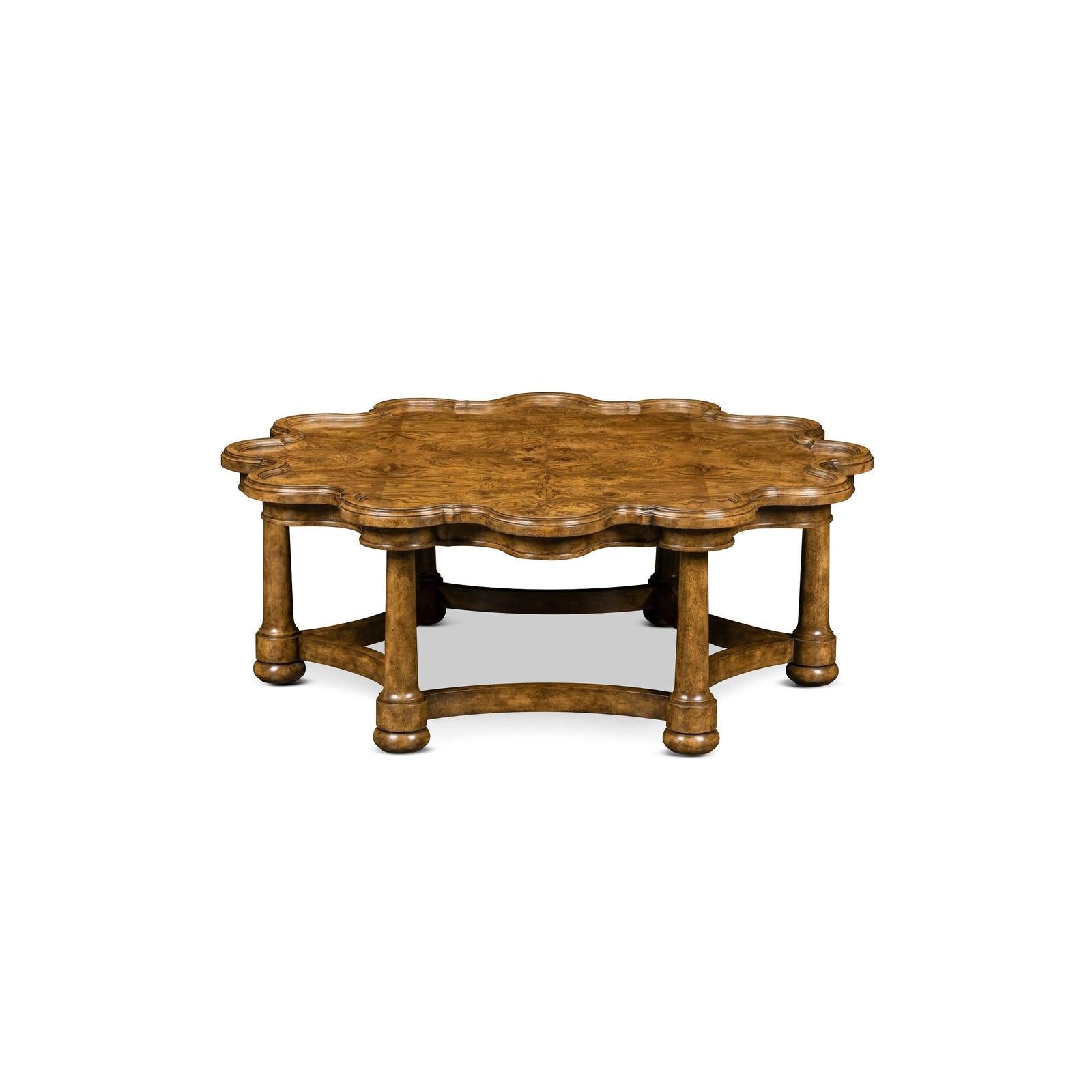 Maitland Smith Devonshire Scalloped Burl Cocktail Table