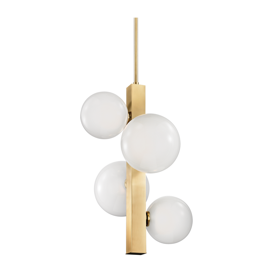 Hudson Valley Lighting Hinsdale 4 Light 21.25 inch Aged Brass Pendant Ceiling Light