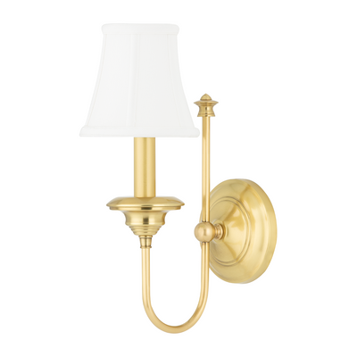 Hudson Valley Lighting Yorktown 1 Light 5.5 inch Aged Brass Wall Sconce Wall Light