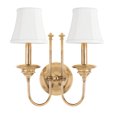Hudson Valley Lighting Yorktown 2 Light 13.5 inch Aged Brass Wall Sconce Wall Light
