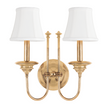 Hudson Valley Lighting Yorktown 2 Light 13.5 inch Aged Brass Wall Sconce Wall Light