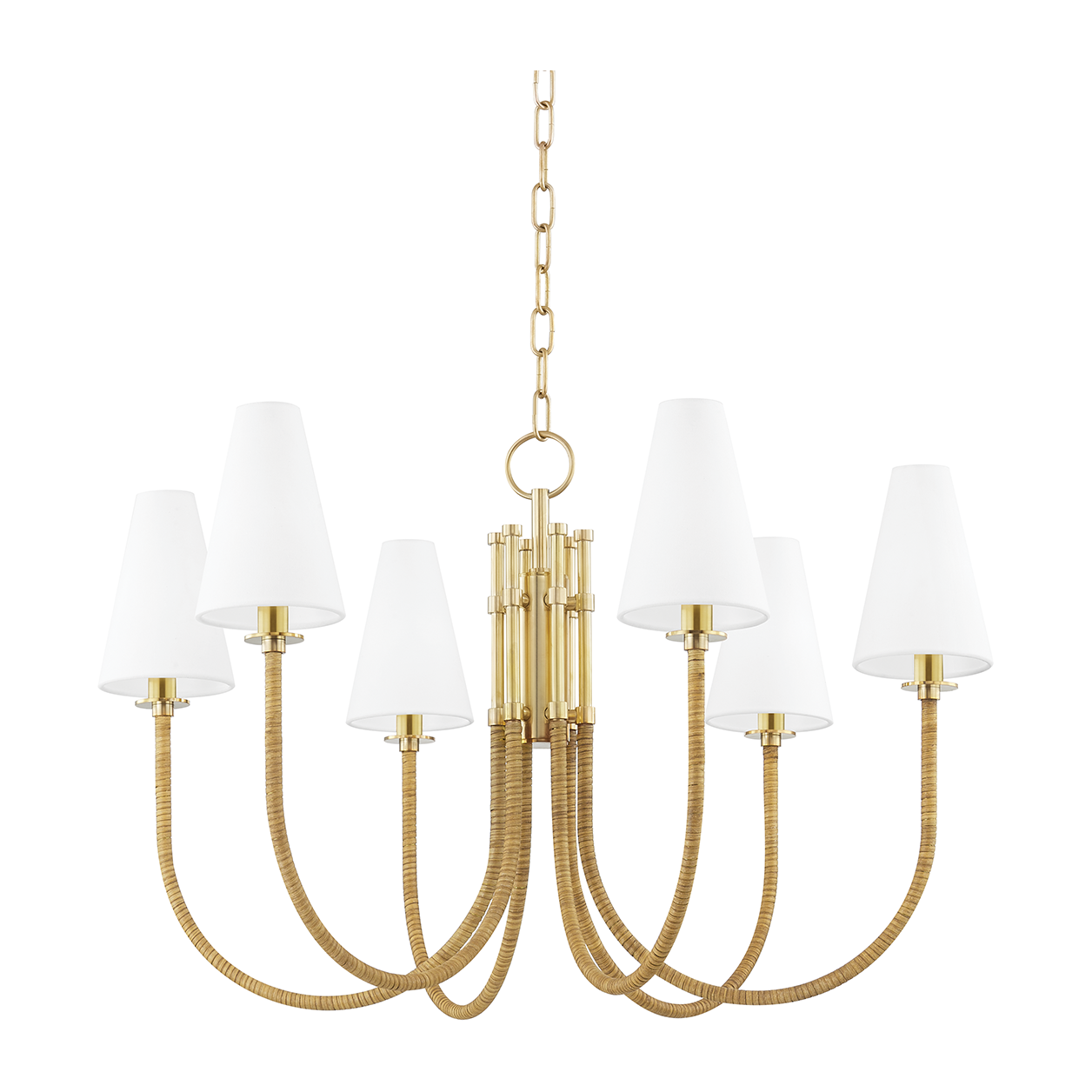Hudson Valley Lighting Ripley 6 Light 31.75 inch Aged Brass Chandelier Ceiling Light
