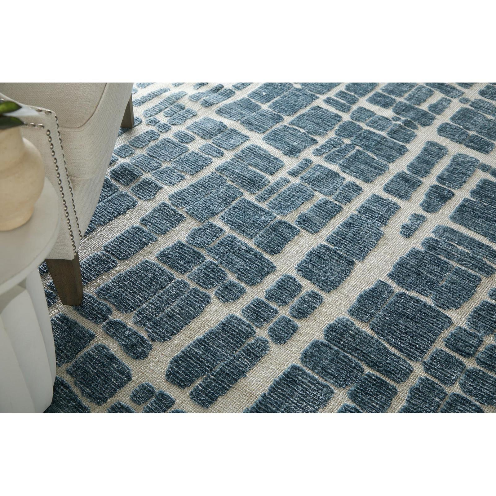 Feizy Colton 8A58F Modern Abstract Rug in Blue/Ivory
