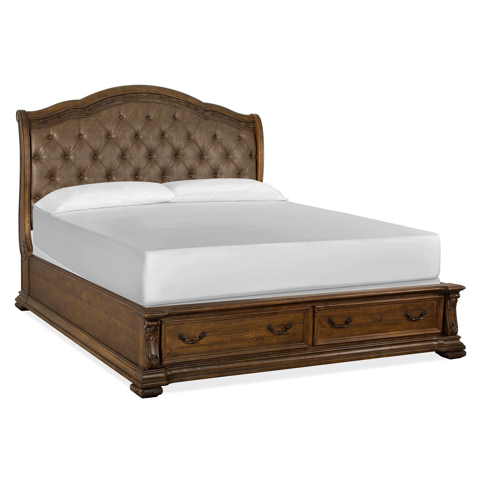 Magnussen Home Durango Willadeene Brown Upholstered Sleigh Bed