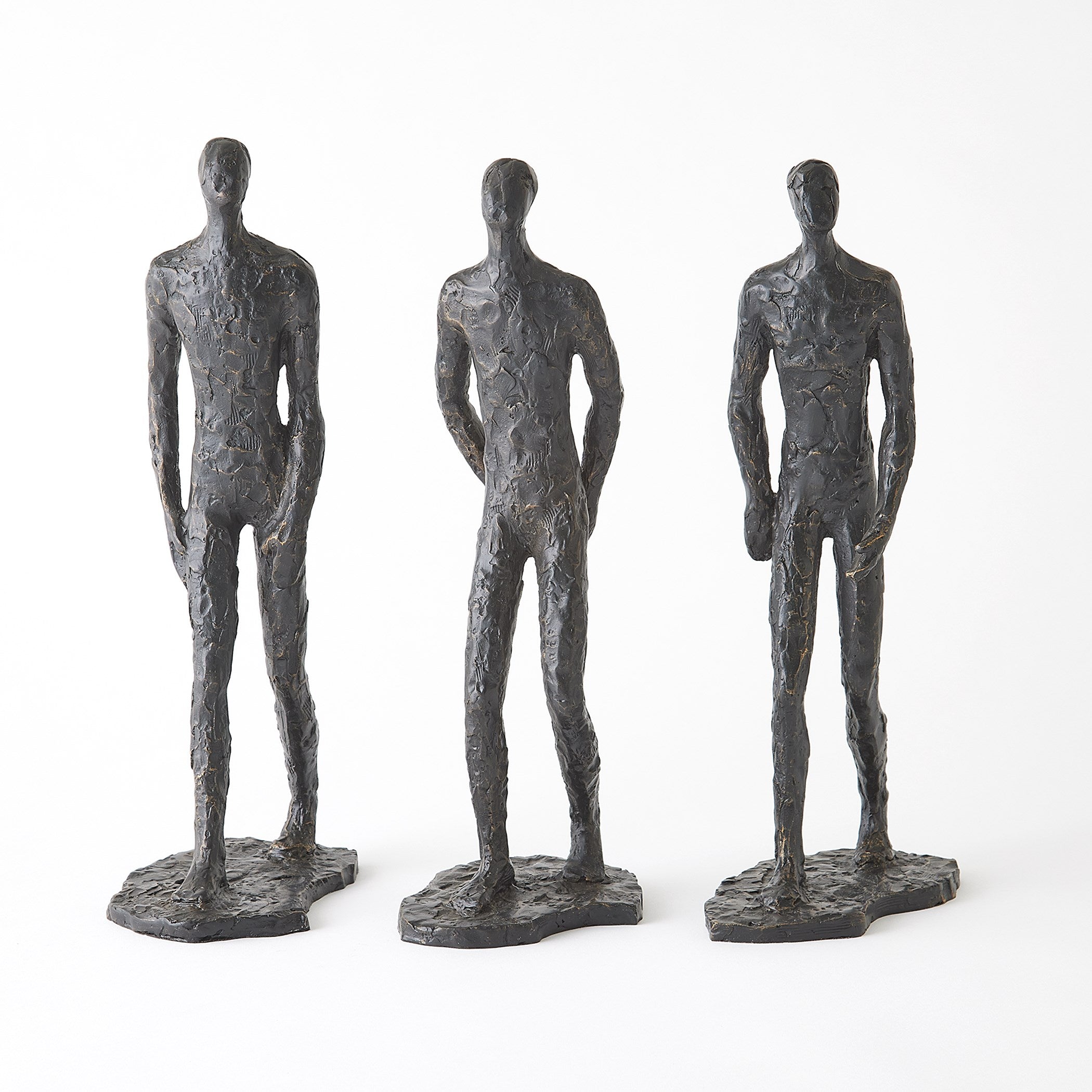 Global Views Bronze Pondering Sculptures Set of 3