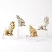 Global Views Brass Crystal Lion & Lioness Sculpture