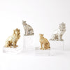 Global Views Brass Crystal Lion & Lioness Sculpture