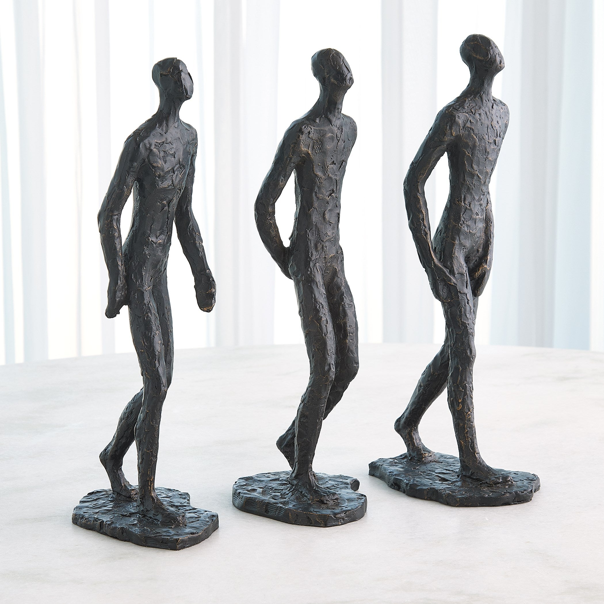 Global Views Bronze Pondering Sculptures Set of 3