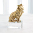 Global Views Brass Crystal Lion & Lioness Sculpture