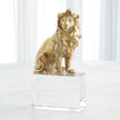 Global Views Brass Crystal Lion & Lioness Sculpture