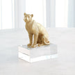 Global Views Brass Crystal Lion & Lioness Sculpture