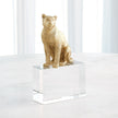 Global Views Brass Crystal Lion & Lioness Sculpture