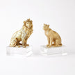 Global Views Brass Crystal Lion & Lioness Sculpture
