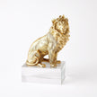 Global Views Brass Crystal Lion & Lioness Sculpture