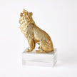 Global Views Brass Crystal Lion & Lioness Sculpture